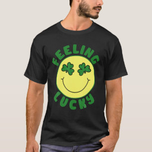 T-shirt St Patrick's Day I Feel Lucky Leopard Clover Graph