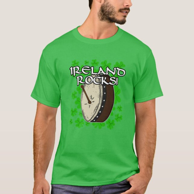 T-shirt St Patricks Day Ireland Rocks Irish Bodhran Drums (Devant)