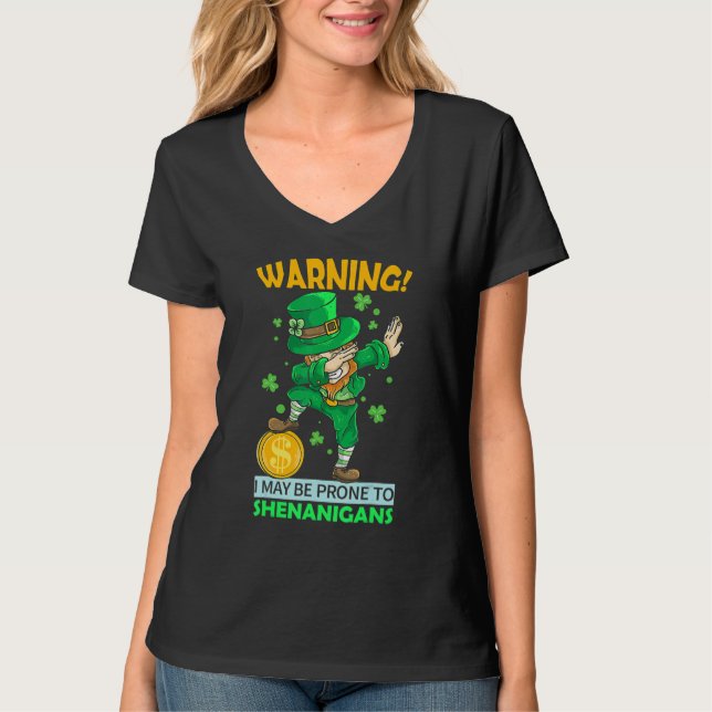 T-shirt St Patricks Day Irish Dabbing Leprechaun Shenaniga (Devant)