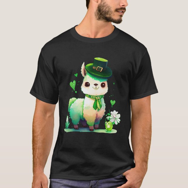 T-shirt St Patrick's Day Irish Lama Happy St Patrick's (Devant)
