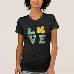 T-shirt St. Patricks Day Irish Love Green Gold Shamrock