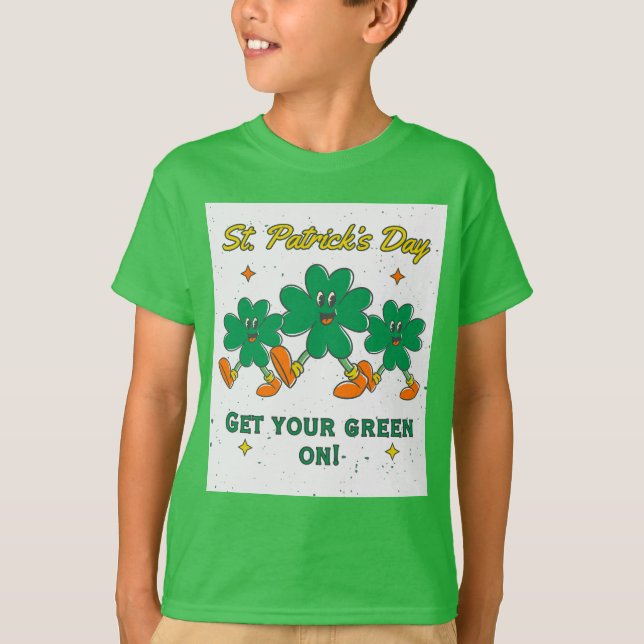 T-shirt St. Patrick's Day Kid's "Get Your Green On!" (Devant)