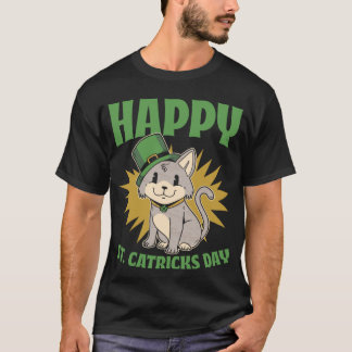T-shirt St Patricks Day Leprechaun Cat  Patricks Day