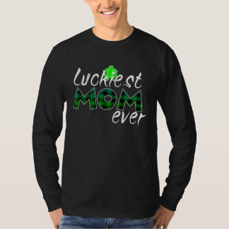 T-shirt St Patricks Day Lucky Irish Shamrock C Lucky Mom M