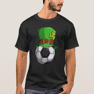 T-shirt St Patrick's Day Lucky Soccer Ball avec Leprechaun