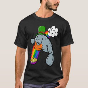 T-shirt St Patrick's Day Manatee Leprechaun Cute Boys Gir