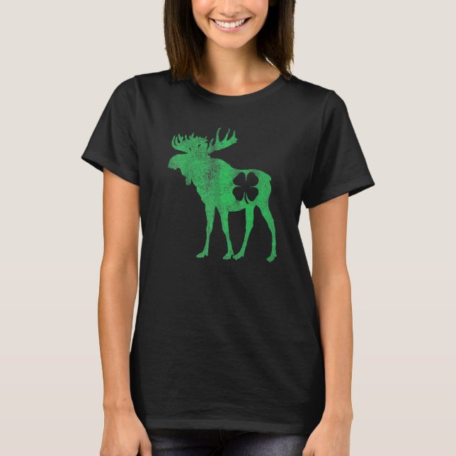 T-shirt St Patrick's Day Moose Irish Shamrock Saint Paddy' (Devant)