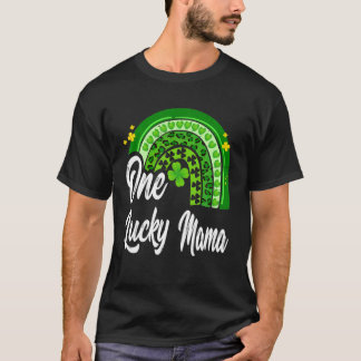 T-shirt St Patrick's Day One Lucky Mama Leopard Rainbow