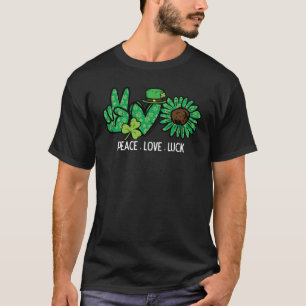 T-shirt St Patricks Day Paix Amour Chance Saint Pattys Fem