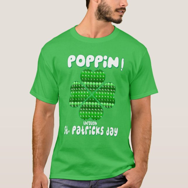 T-shirt St. Patricks Day Pop It Fidget Toy Lucky Shamrock (Devant)