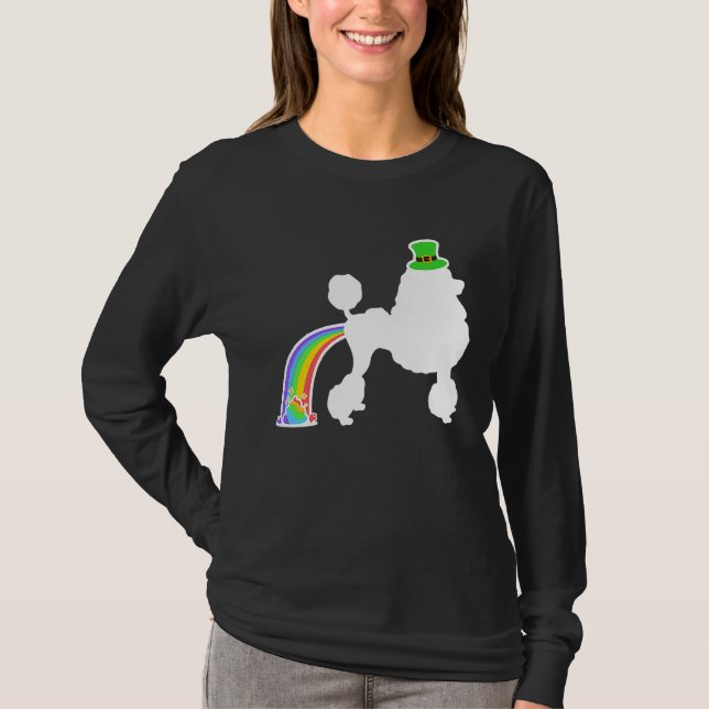T-shirt St Patrick's Day Rainbow Dog  Poodle (Devant)
