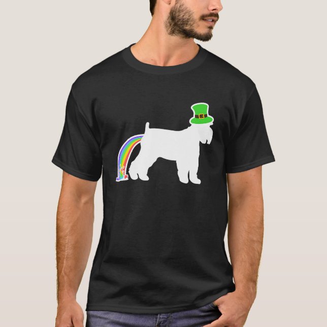 T-shirt St Patrick's Day Rainbow Dog  Schnauzer (Devant)
