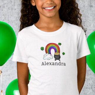 T-Shirt St. Patrick's Day Rainbow Gold Shamrock Custom