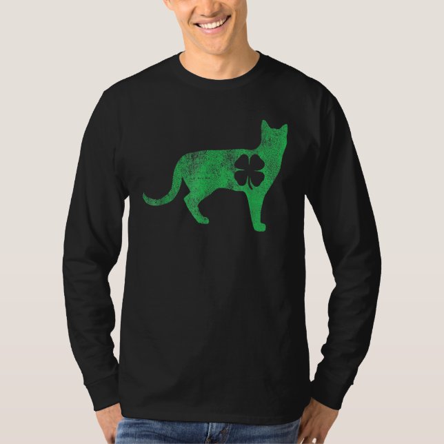 T-shirt St Patrick's Day Shamrock Cat Irish Catrick's Catt (Devant)