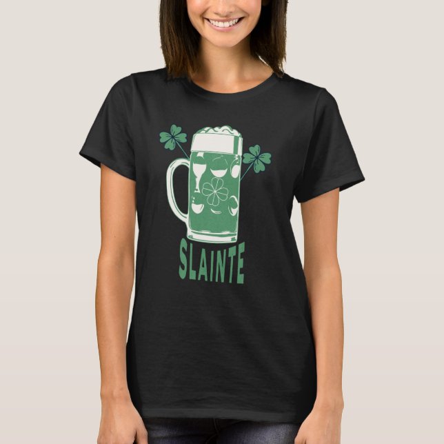 T-shirt St Patricks Day Shamrock Irish Beer Drinking Slain (Devant)
