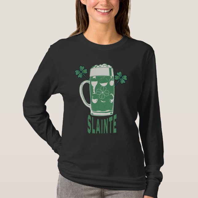 T-shirt St Patricks Day Shamrock Irish Beer Drinking Slain (Devant)