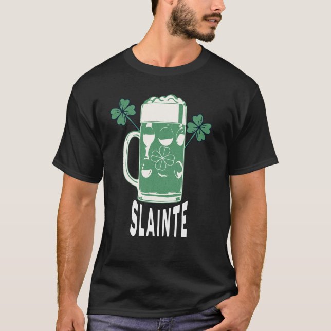 T-shirt St Patricks Day Shamrock Irish Beer Drinking Slain (Devant)