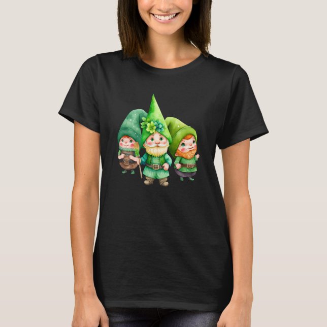 T-shirt St Patricks Day Shamrock Shirt Three Gnomes St Pat (Devant)