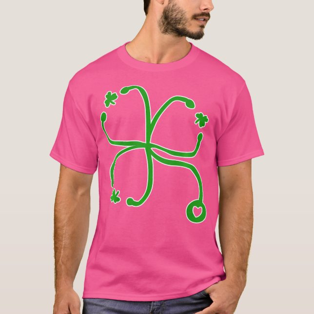 T-shirt St. Patrick'S Day Shamrock Stethoscope Infirmière  (Devant)