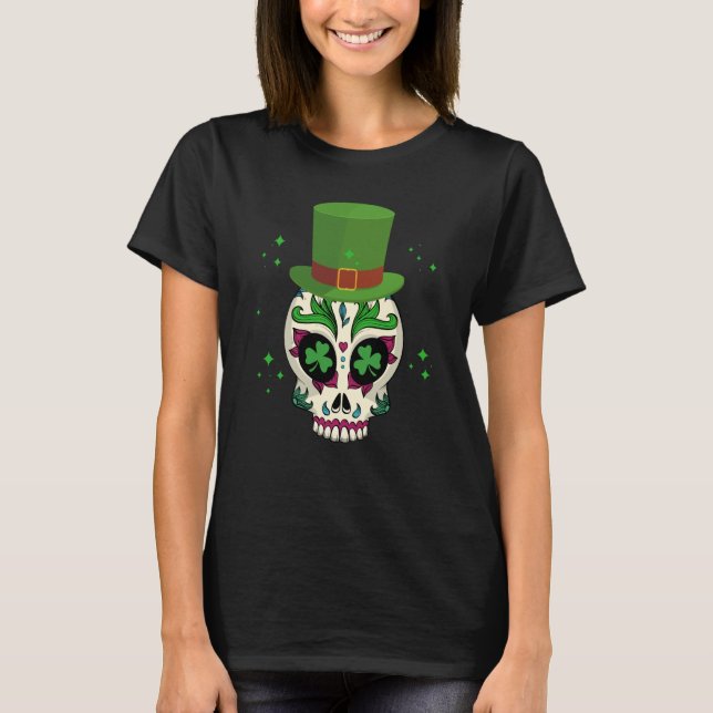 T-shirt St Patricks Day Sugar Skull Saint Patricks Day of  (Devant)