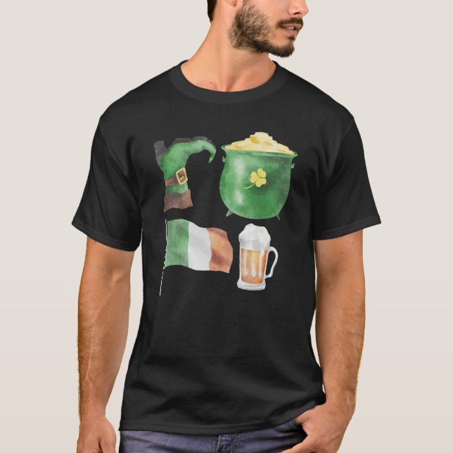 T-shirt St Patrick's Day Symbols Fun Graphic (Devant)
