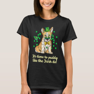 T-shirt St Patrick's Day T Femme, Corgi Kitten C'est l'heu