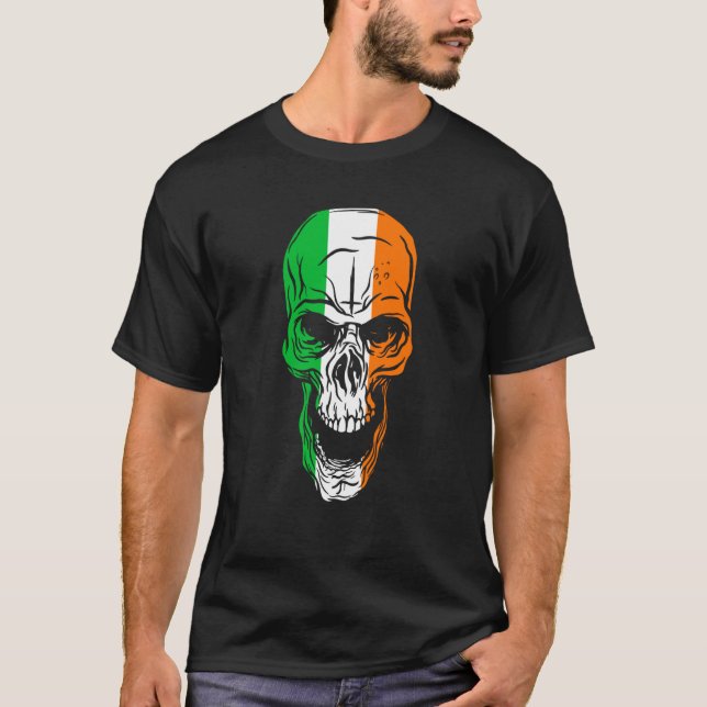 T-shirt St Patricks Day To Saint Paddy's Skull Flag Irelan (Devant)