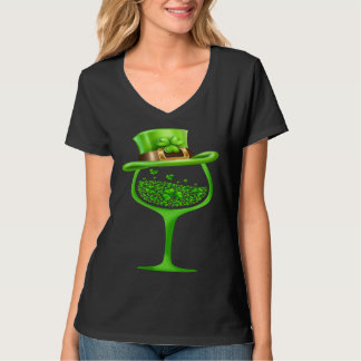 T-shirt St Patricks Day Wine Glasses C Irish C Shamrock