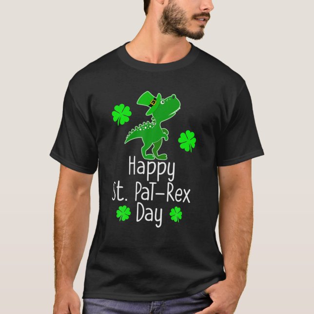 T-shirt St Patrick's HAPPY ST PAREX DAY Rex Dinosaur Drôle (Devant)