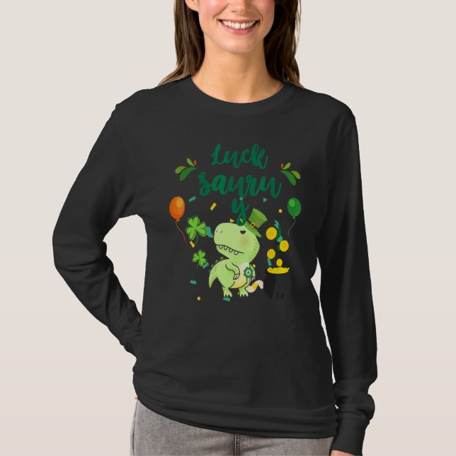 T-shirt St Patricku2019s Rex Lucky Saurus Dinosaur St Pat (Devant)