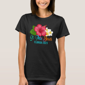 T-shirt St Pete Beach Vacances Floride Hibiscus tropical F