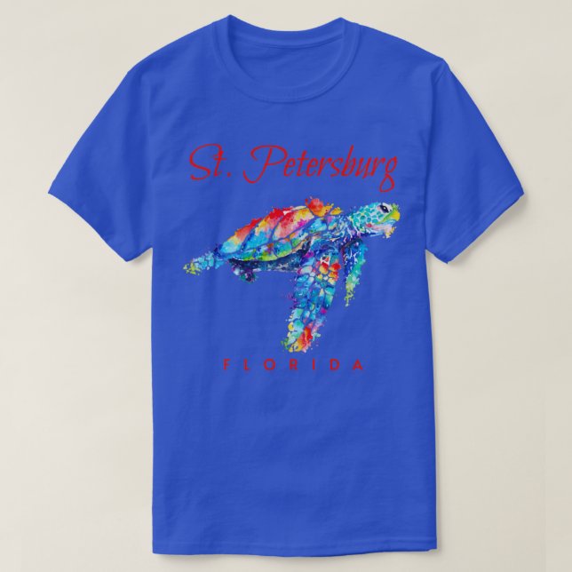 T-shirt St Petersburg Floride Aquarelle Tortue de mer (Design devant)