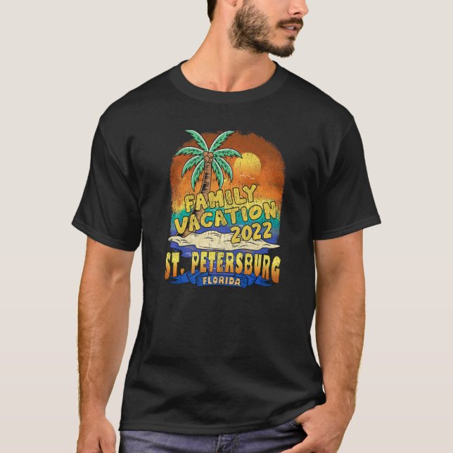 T-shirt St Petersburg Floride Famille Vacation 2022 Plage  (Devant)