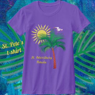 T-shirt St Petersburg Floride Palmier et T-Shi de mouette
