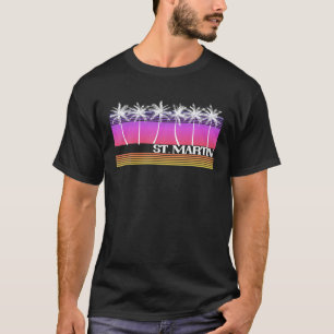 T-shirt St. Saint Martin Island Retro Beach Sunset Vintage