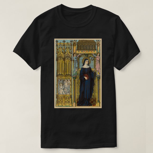 T-shirt St Scholastica bénédictin Saints catholiques bénéd (Design devant)
