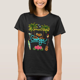 T-shirt St Simons Island Georgia Beach Summer Sun Set Palm