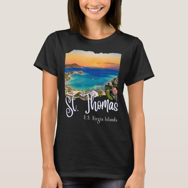 T-shirt St. Thomas Iles Vierges américaines Vacances St. T (Devant)