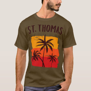 T-shirt St Thomas Tropical Cruise Palm Trees Vacation Souv