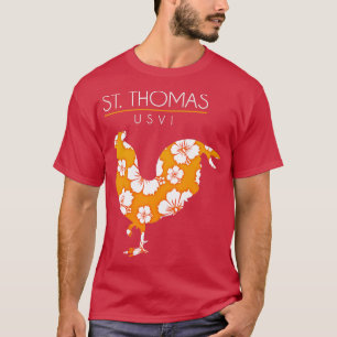 T-shirt St Thomas USVI Fleur Hibiscus Souve de poulet