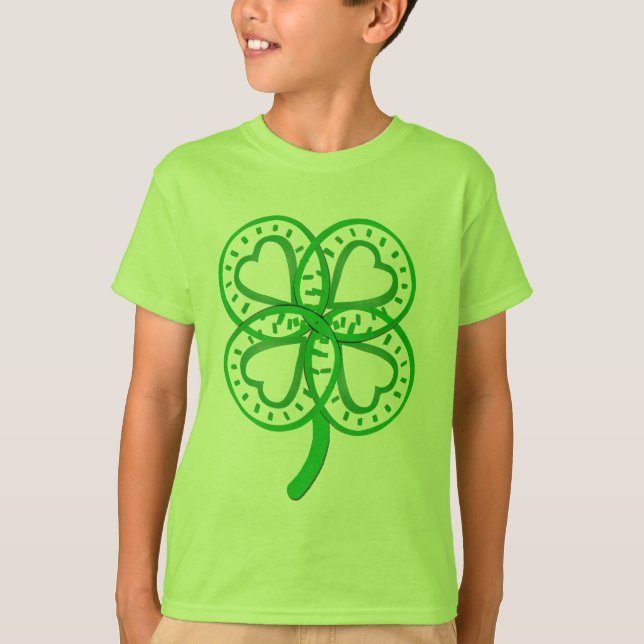 T-shirt St vert Patty de dos d'avant de coeur de trèfle (Devant)