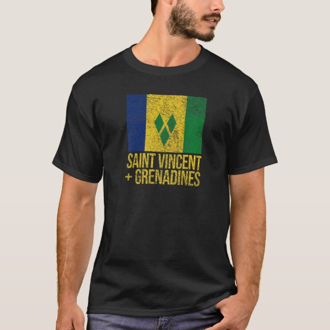 T-SHIRT ST VINCENT AND THE GRENADINES FLAG (Devant)