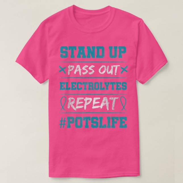 T-shirt Stabiliser Electrolytes POTS Sensibilisation Turqu (Design devant)