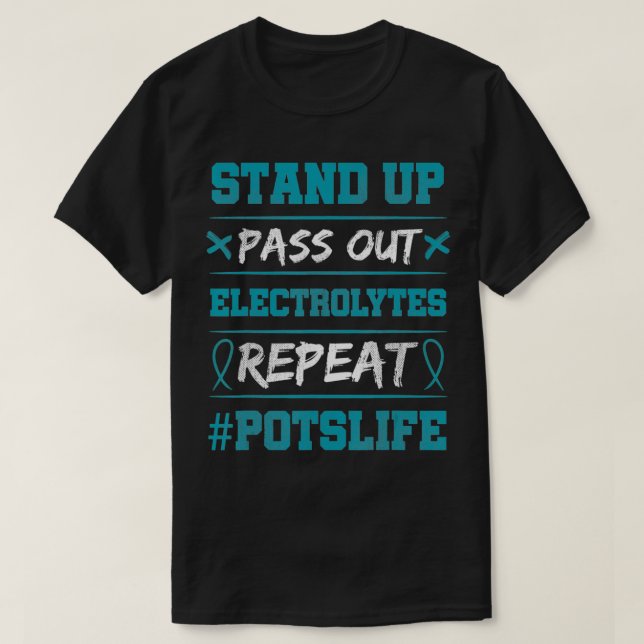 T-shirt Stabiliser Electrolytes POTS Sensibilisation Turqu (Design devant)