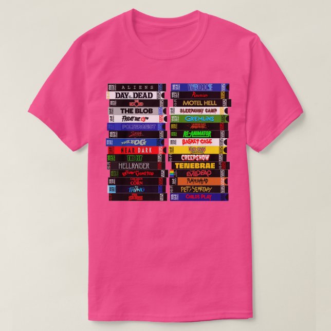 T-shirt Stacks d'horreur VHS 80s (Design devant)