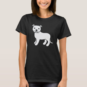 T-shirt Staffordshire Bull Terrier de dessin animé blanc