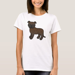 T-shirt Staffordshire Bull Terrier panaché de dessin animé