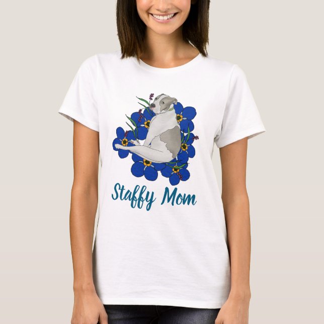 T-shirt Staffy Mom Tee – Staffordshire Bull Terrier Art (Devant)