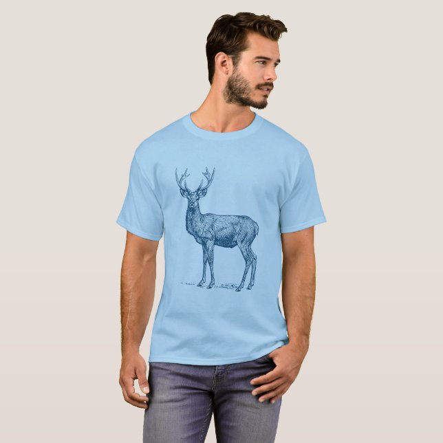 T-shirt Stag 02 - Bleu océanique (Devant entier)