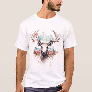 T-shirt Stag Deer Animal Beauté Nature Faune Découverte